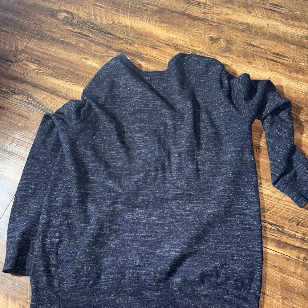 Vince Navy Wool Linen Blend Long Sleeve Light Sweater Men's Large